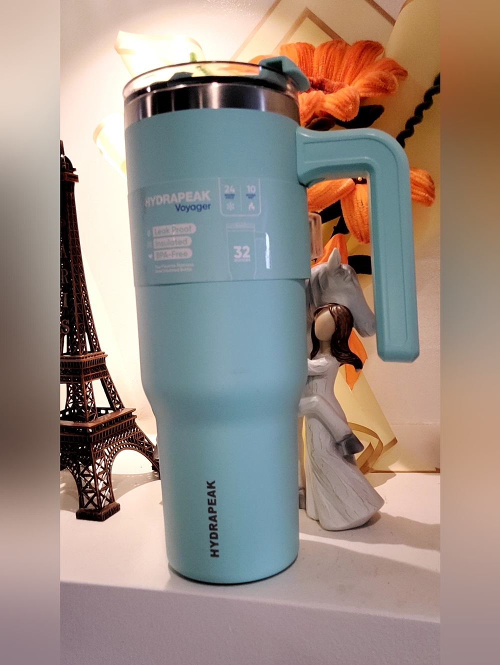 HydraPeak Voyager 32oz Insulated Travel Mug - Light Blue